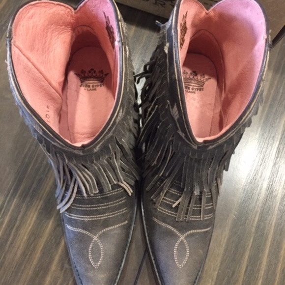 JUNK GYPSY BY LANE SPITFIRE FRINGE BROWN BOOTIE 6 - Picture 3 of 6